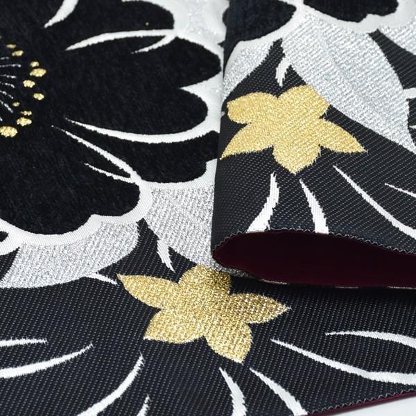 Prices down2)振袖 袋帯「黒×シルバー 桜」 未仕立て 正絹帯 Prices down2)振袖 袋帯「黒×シルバー 桜」 未仕立て 正絹帯