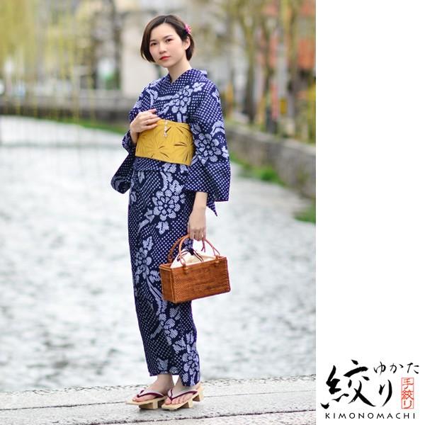 浴衣 レディース 「紺色 花」絞り浴衣 女性浴衣 浴衣単品 夏着物 浴衣 レディース 「紺色 花」絞り浴衣 女性浴衣 浴衣単品 夏着物
