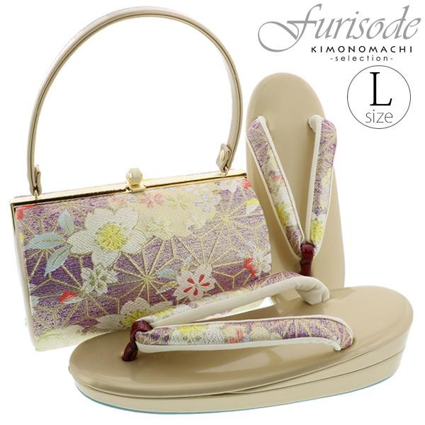 草履バッグセット 帯地 振袖 成人式 ベージュ wzouribag5-3 草履バッグ