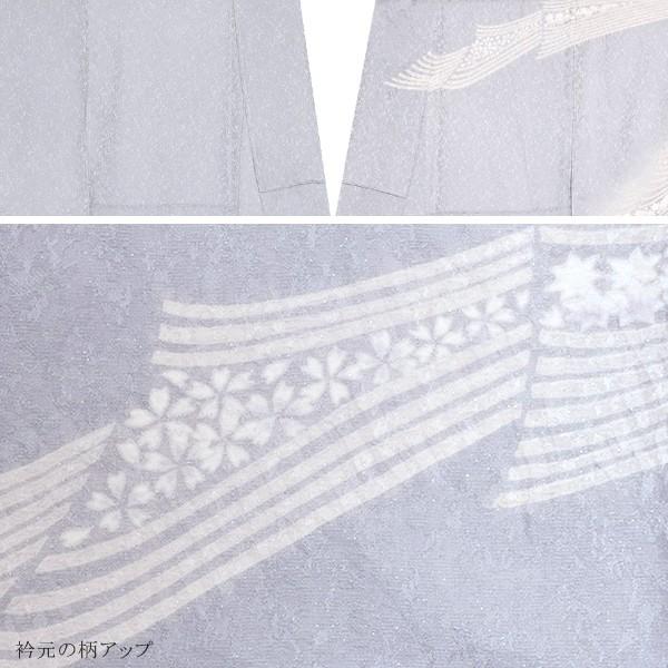 H0810★着物淡雪★正絹　袷　訪問着　飛び立つ鳥 金彩箔置き Prices down2）お仕立て上がり 訪問着単品「白花色 花吹雪」正絹