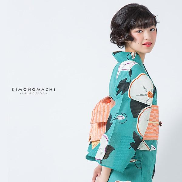 芸艸堂 浴衣セット「青緑色 朝顔」UNSODO 山本雪桂 綿紅梅 綿浴衣 [送料無料]ss2512ykl30 Prices down2）芸艸堂 浴衣単品「青緑色 朝顔」UNSODO 山本雪桂 綿紅梅