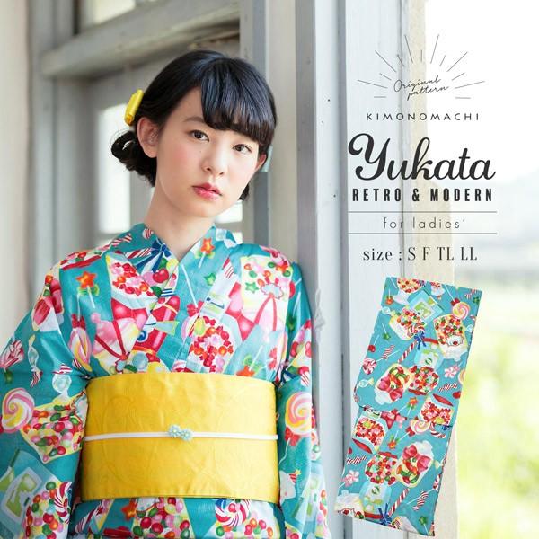 浴衣 レディース 単品 ポップキャンディー S F Tl Ll サイズ 京都きもの町 レトロ モダン大人柄 メール便不可 Ss26ykl30 0443 京都きもの町 通販 Yahoo ショッピング