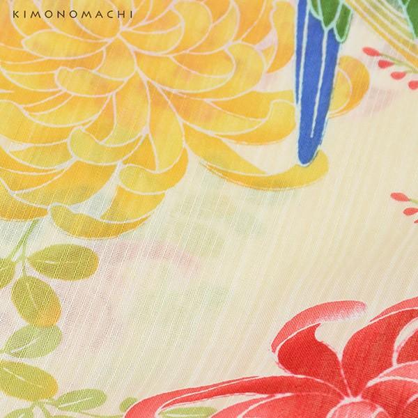 KIMONOMACHI 浴衣 レディース セット 作り帯「クリーム 菊とオウム