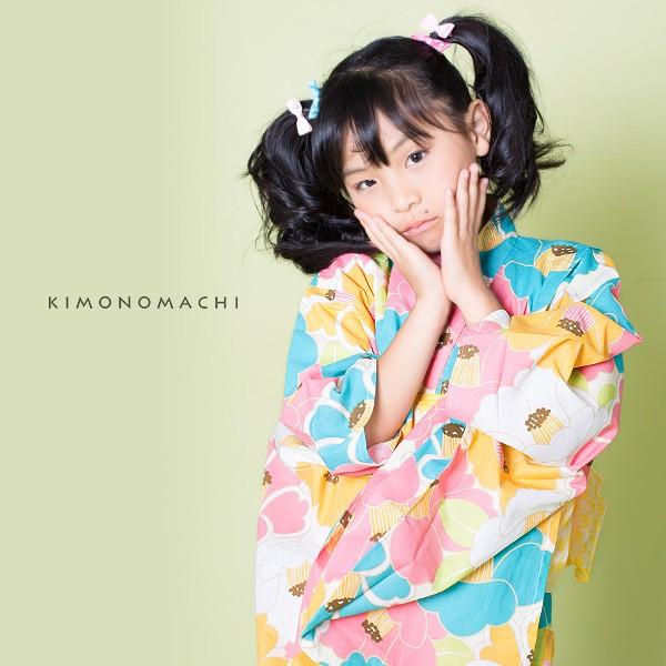 浴衣 子供 こども 浴衣単品 パステルカラー 椿 レトロ 110cm 1cm 130cm 140cm 150cm キッズ 女の子浴衣 京都きもの町 通販 Yahoo ショッピング