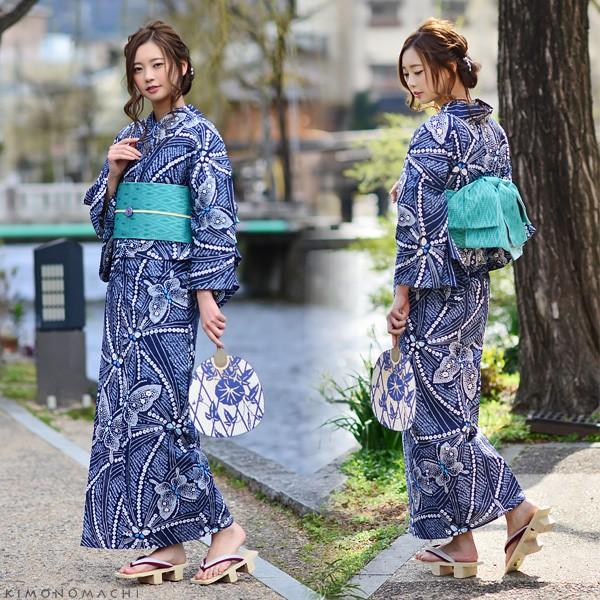 HANAE MORI 浴衣 レディース セット MORI 「藍色 絞り風蝶」30代 HANAE MORI 浴衣 レディース セット MORI 「藍色 絞り風蝶」30代