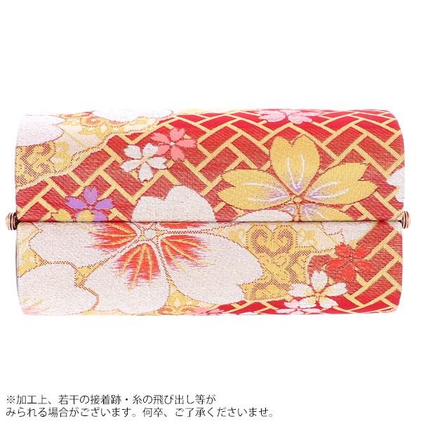 成人式 草履 バッグ セット L 草履バッグセット 「赤×ゴールド　菱格子に桜」  Lサイズ 振袖 結婚式 卒業式 袴 EVAソール＜T＞ss2603zbg20の画像