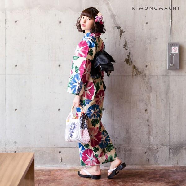 （Prices down2）浴衣 レディース 単品 「朝顔　青と紫」 S F TL LL サイズ レトロ モダン かわいい 大人 20代　30代　40代 (メール便不可)ss2512ykl50