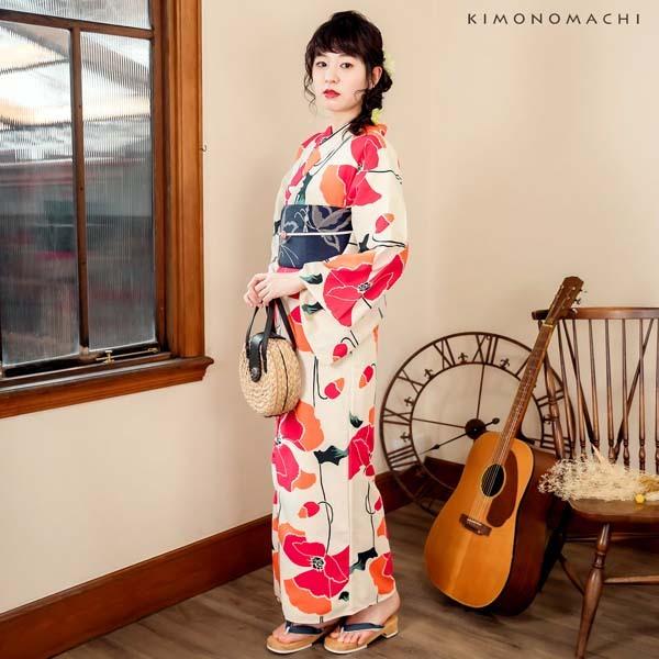 KIMONOMACHI （Prices down2）浴衣 レディース 単品 「ピンク 芥子