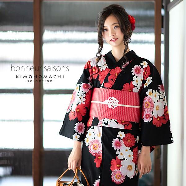 Prices Down 浴衣 レディース レトロ ブランド 単品 Bonheur Saisons 黒 洋花 9nc 女性 代 30代 40代 50代 メール便不可 Ss26ykl10 京都きもの町 通販 Yahoo ショッピング