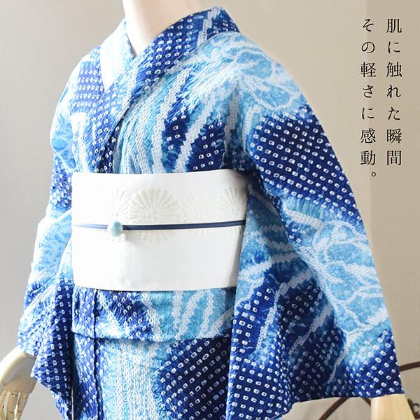 浴衣 レディース 絞り 単品 お仕立て上がり「ゴージャスあやめ」流水菊 有松絞り 女性 綿 お仕立て上がり浴衣 30代 40代 50代 60代(メール便不可)ss2203ykl20の画像