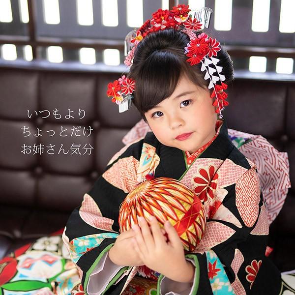 七五三　勝山飾り　7歳　(ちんころ付き) 七五三 髪飾り 7歳 勝山かんざし ちんころ付き4点セット「ピンク