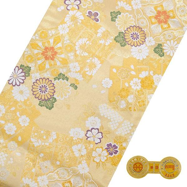 （Prices down4）礼装 袋帯「源氏香 華文」日本製 西陣織証紙番号No.2362 大光株式会社 絹 未仕立て 六通柄 訪問着用 色留袖用(メール便不可）＜T＞の画像