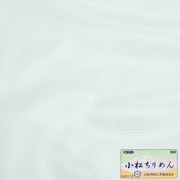 長襦袢 反物 正絹 未仕立て 「白地　雲取り紗綾形、菊　小松ちりめん」 正絹長襦袢 レディース 女性用 着尺 反物 （メール便不可）＜T＞_1