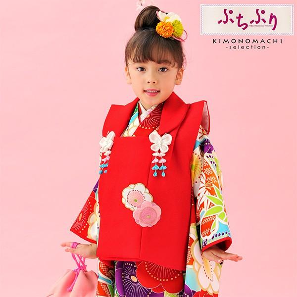 アンティークピンク赤に丸模様の着物と黒系だらり帯 アンティーク