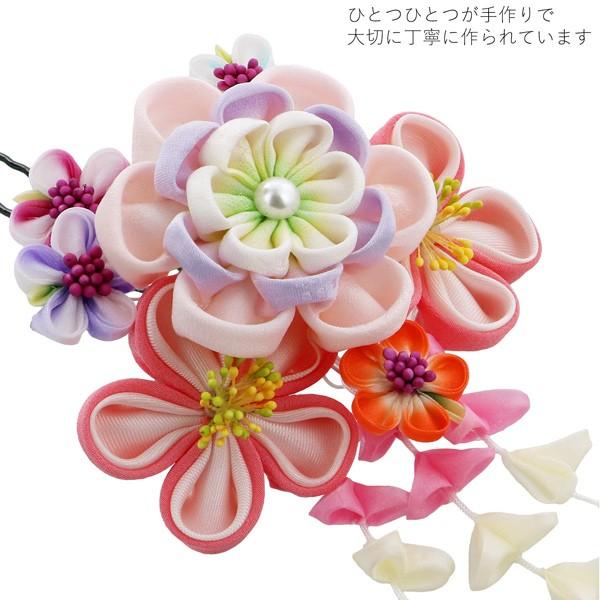 成人式 髪飾り 振袖「つまみ細工かんざし 淡いピンク つまみの