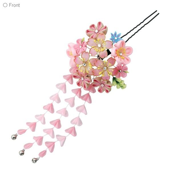 Prices down3）成人式 髪飾り 振袖 「つまみ細工かんざし ピンク 桜と