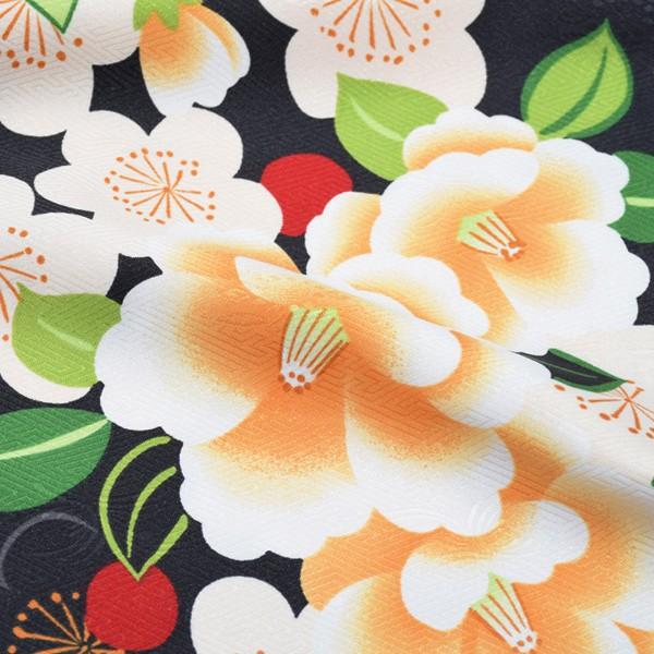 卒業式 袴セット 大学生 小学生 3点セット 「二尺袖：黒 椿と梅+袴