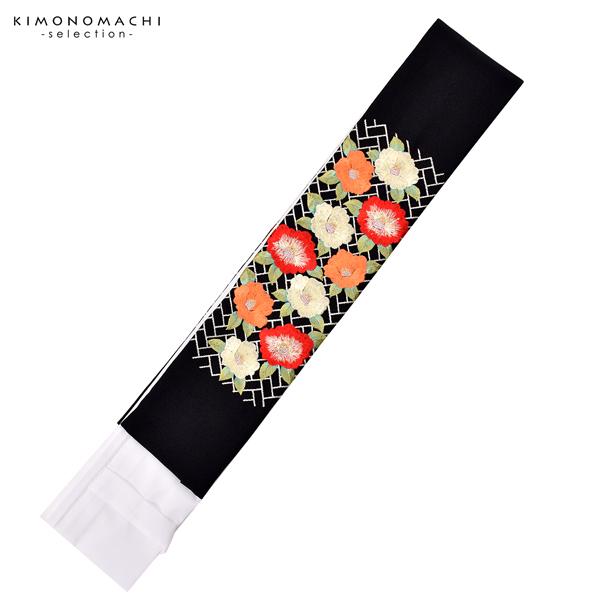 衿秀 き楽っく 専用替え衿「黒 網代に椿 12-0600」長襦袢用替え衿 半襦袢用 きらっく 広衿 洗える ファスナー式 ※襦袢 袖別売(メール便可)＜H＞ss2303wkm10 | ブランド登録なし | 02