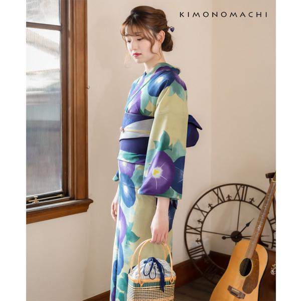 KIMONOMACHI 浴衣　浴衣スリップ　帯 KIMONOMACHI 浴衣 レディース レトロ セット 3点セット 浴衣+帯+刺繍