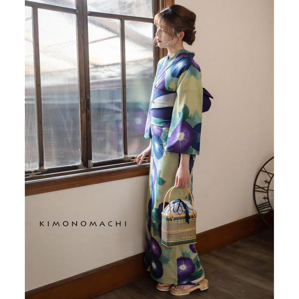 KIMONOMACHI 浴衣 レディース レトロ セット 3点セット 浴衣+帯+刺繍