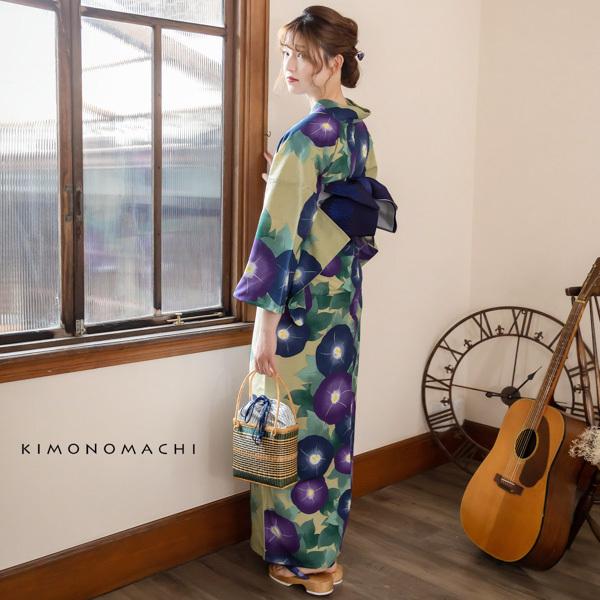 KIMONOMACHI 浴衣 レディース レトロ セット 3点セット 浴衣+帯+刺繍