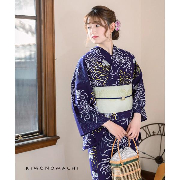 新品未使用　浴衣３点セット KIMONOMACHI 浴衣 レディース レトロ 3点 セット「レトロ