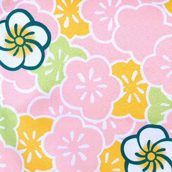 中古品)卒業式袴セット 「二尺袖：ピンク 梅尽くし+袴：ターコイズ