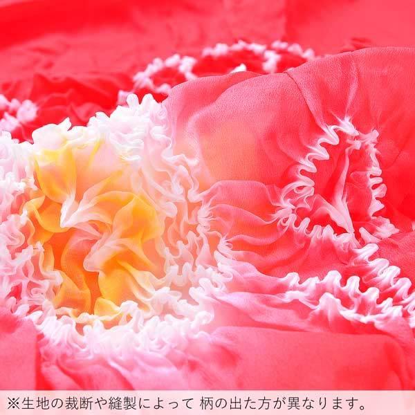 男の子 女の子 浴衣帯 「赤地 黄ぼかし花 鹿の子」 兵児帯 男児浴衣帯 女児浴衣帯 ナイロン兵児帯 (メール便不可)|kimonomachi|03