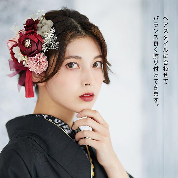 確認用です！ 成人式 髪飾り 花ピン 他 髪飾り 成人式 花髪飾り Uピン 15点セット フラワーポット