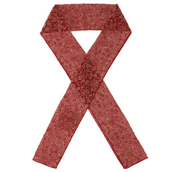 半衿 フロッキー 小花柄 「赤×ベージュ」 洒落半衿 半襟 洒落小物 成人式の振袖、卒業式の袴に 花柄 Wa de Modern 日本製 (メール便対応可)＜H＞ss2603wkm25 | ブランド登録なし | 03