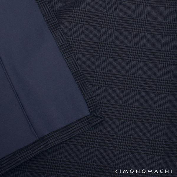 KIMONOMACHI 洗える着物 木綿着物 単品 「グレンチェック グレー