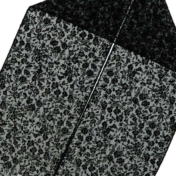 半衿 フロッキー 小花柄 「黒×黒・生成り×ベージュ・赤×ベージュ」 洒落半衿 半襟 洒落小物 成人式の振袖、卒業式の袴に 日本製 (メール便対応可) | ブランド登録なし | 03