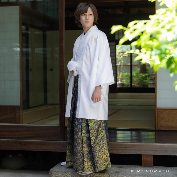 袴 金襴袴 男性袴 馬乗り袴 単品「紺地蜀江文」4サイズ S/M/L/LL 身長