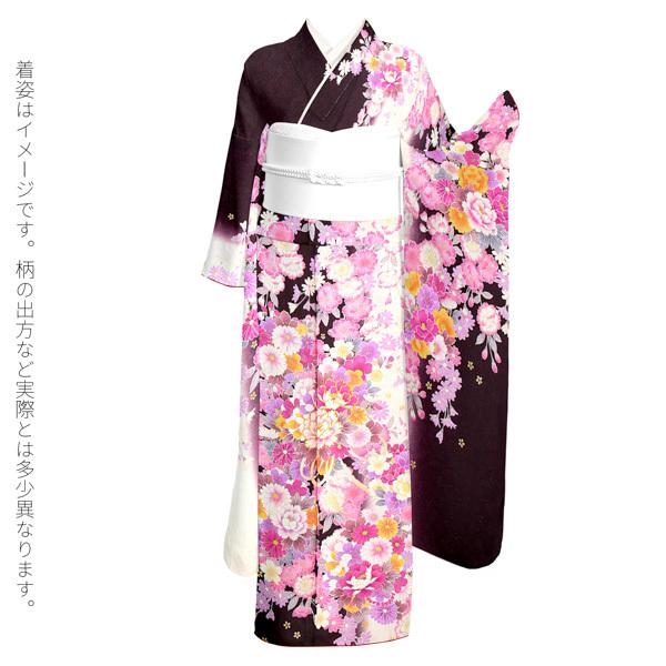 (新古品)お仕立て上がり 振袖単品 「アイボリー×マルーン　桜、牡丹の花束」 振り袖 着物 レディース 成人式 結婚式 結納 パーティー 晴れ着 (メール便不可)の画像