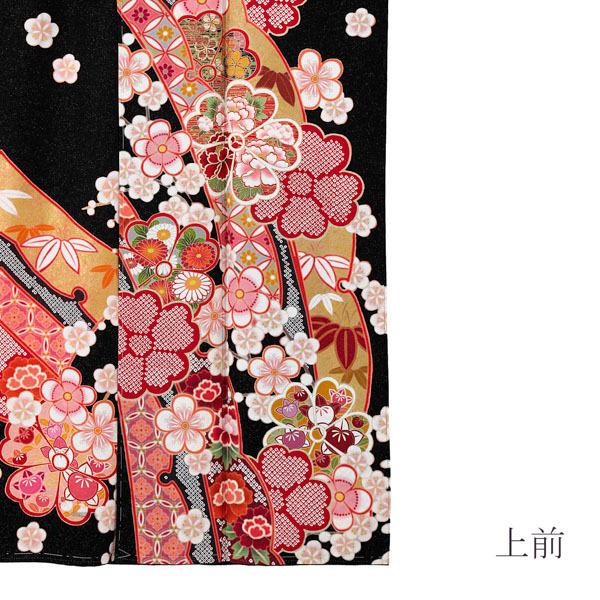 (新古品)お仕立て上がり 振袖単品 「黒地　雪芝に梅」 振り袖 着物 レディース 成人式 結婚式 結納 パーティー 晴れ着 (メール便不可)の画像