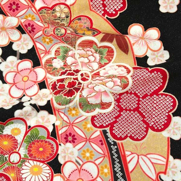 (新古品)お仕立て上がり 振袖単品 「黒地　雪芝に梅」 振り袖 着物 レディース 成人式 結婚式 結納 パーティー 晴れ着 (メール便不可)の画像