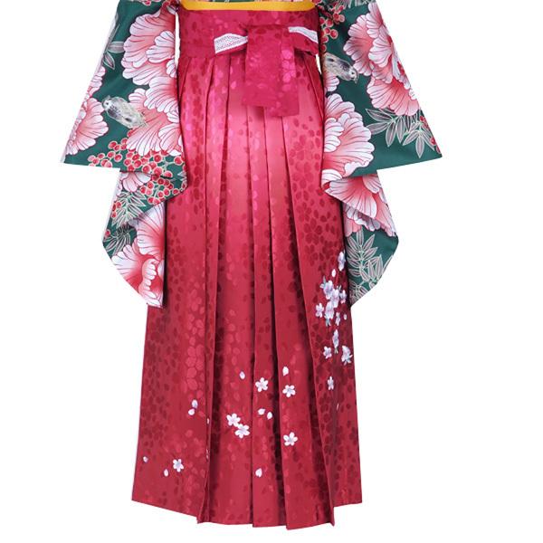 (Prices down)(中古品)袴 単品 「赤 ぼかし 桜の刺繍 M/L」 卒業式 袴 レディース 行燈袴 女性用袴単品 貸衣装処分 レンタル処分品 (メール便不可)ss2206hkm10|kimonomachi|02