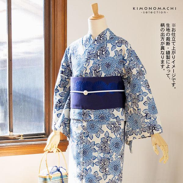 浴衣生地　反物 浴衣 生地 反物 布 綿100％ 白地に紺 長50cm単位 和柄 未仕立て
