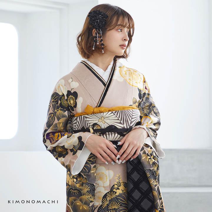 振袖用　高級志古貴・帯揚げ　2品セット　スエード調　黒　新品未使用　0929㉑ 振袖用 高級志古貴・帯揚げ 2品セット スエード調 黒 新品未使用