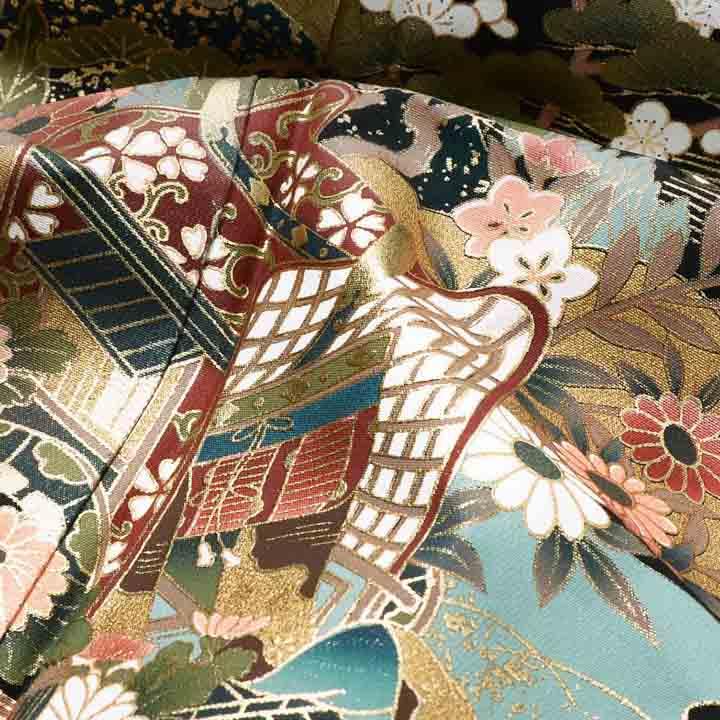 (訳アリ)黒留袖 お仕立て上がり 単品「御所解き文様」正絹 紋入れ代込み 留袖 結婚式 袷 プレタ 仕立てあがり(メール便不可)の画像