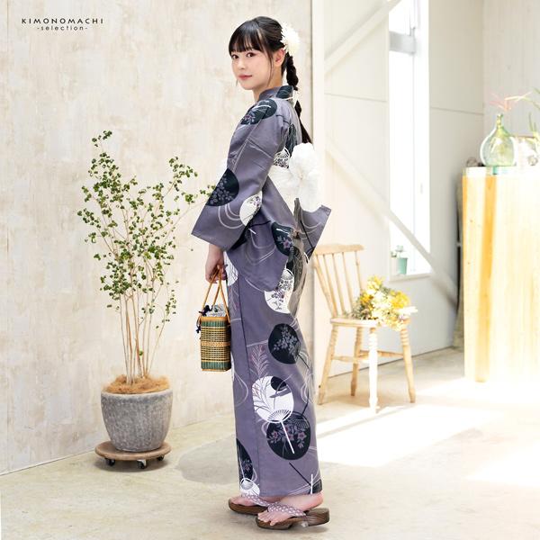 新品 3L プレタ お仕立て浴衣 黒 百合 よろけ縞 キレイ見せ 大きい