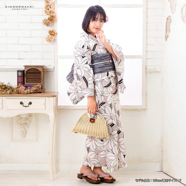 きょん様M3601☆ 着物淡雪 ☆ 綿浴衣 ☆ 流水に椿 大人可愛い花模様