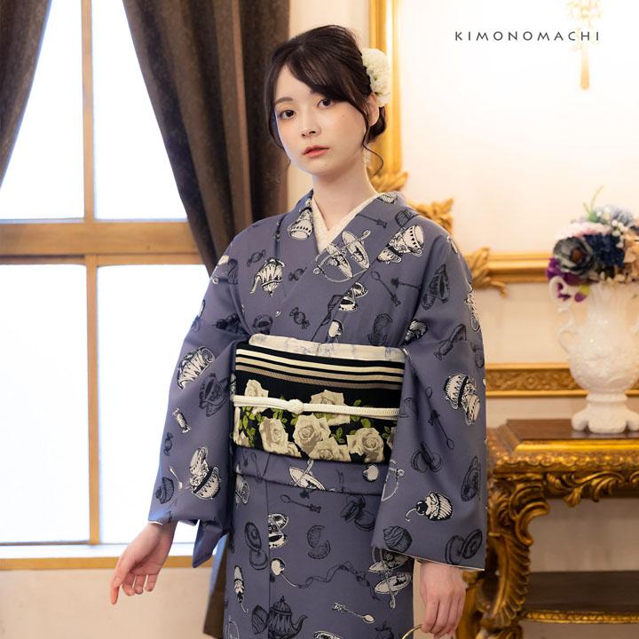 KIMONOMACHI 洗える着物 袷着物単品「アフタヌーンティー ウィスタリア