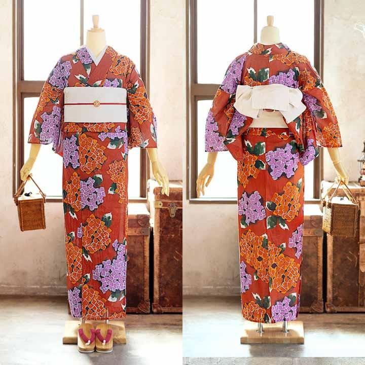 浴衣 セット レディース 女性 綿絽浴衣セット 浴衣2点セット 浴衣＋帯