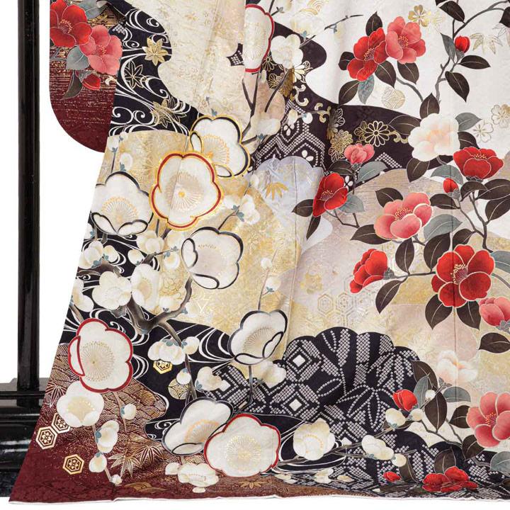 未仕立て 振袖 22点セット「SACRA 白 梅椿に霞」仮絵羽 振り袖 正絹