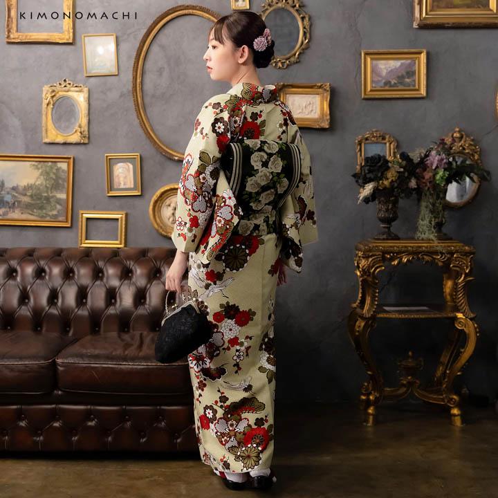 KIMONOMACHI 京袋帯 単品 数量限定 オリジナル「黒 アンティークローズ