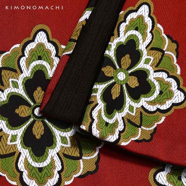 KIMONOMACHI 京袋帯 単品 数量限定 オリジナル「赤 花菱」ポリエステル