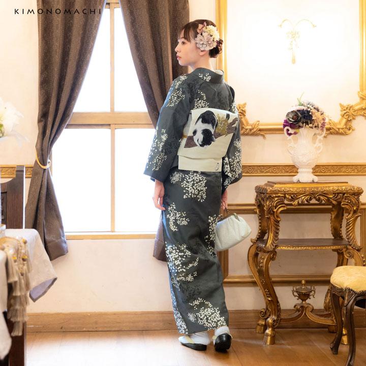 KIMONOMACHI 京袋帯 単品 数量限定 オリジナル「アイボリー ぶち猫と蝶
