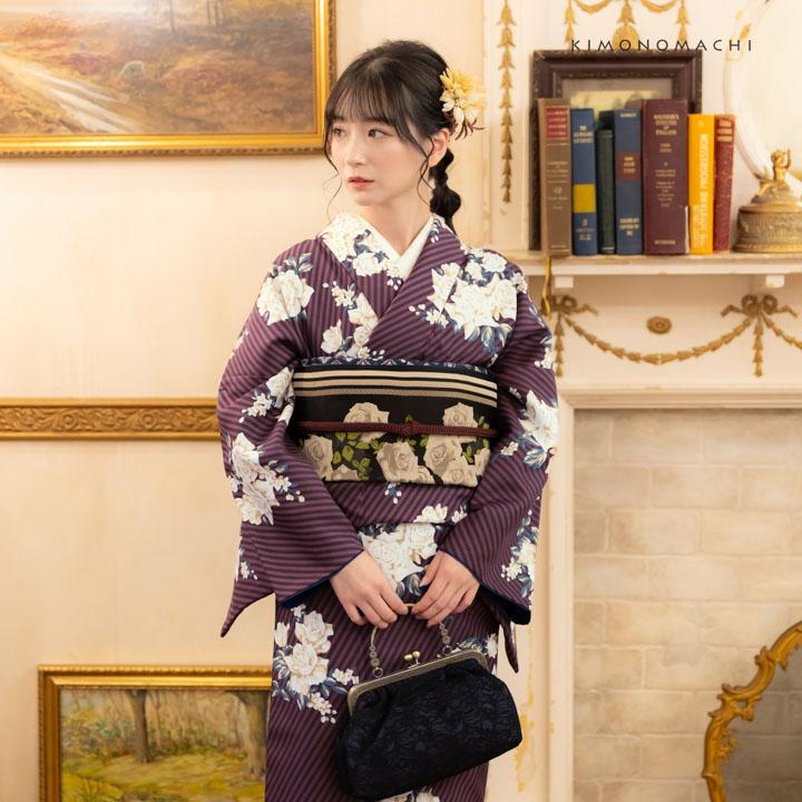 ■セール■小紋＊作家物落款有　袷着物 切ばめに有職文　多色茶系 12HY35 リサイクル小紋袷 型染め 茶屋辻文様 染小紋 友禅染め 茶 身長153cm 裄