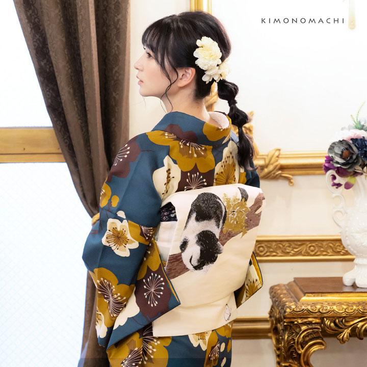 KIMONOMACHI 洗える着物 袷着物単品「梅 青緑」KIMONOMACHI オリジナル